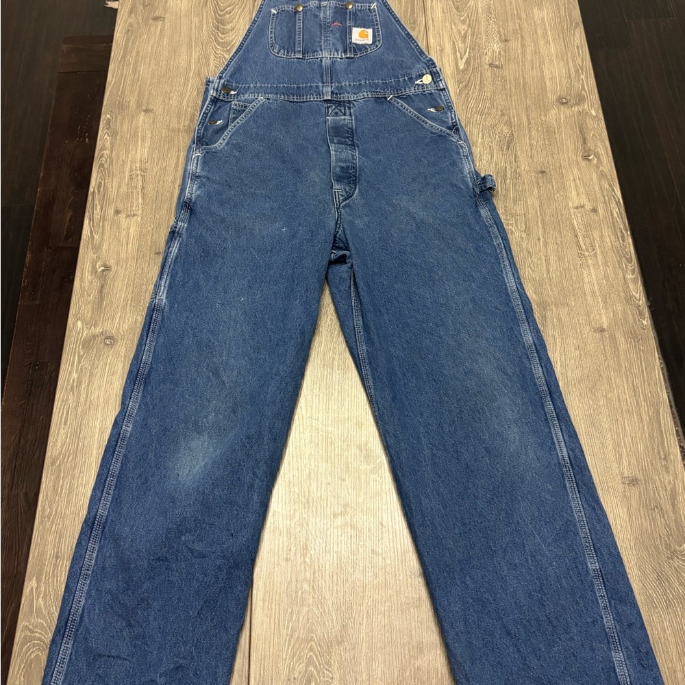 Carhartt Men's Dark Blue Denim Overalls